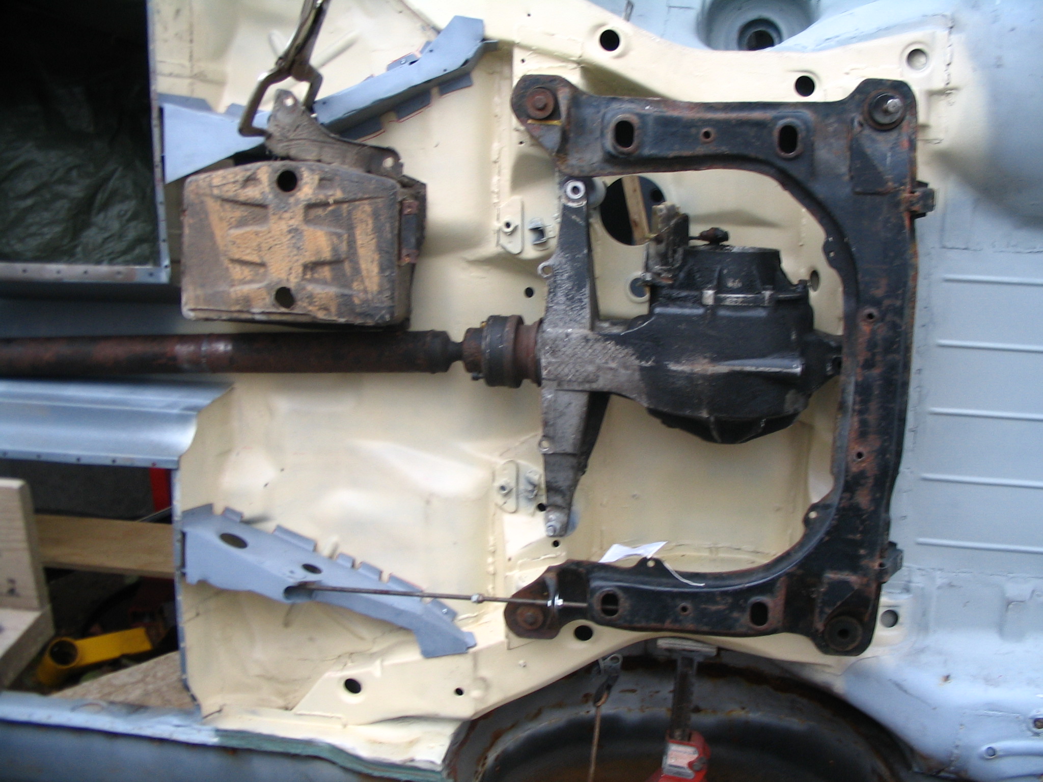 I need to get the battery box over as much as possible to clear the driveshaft