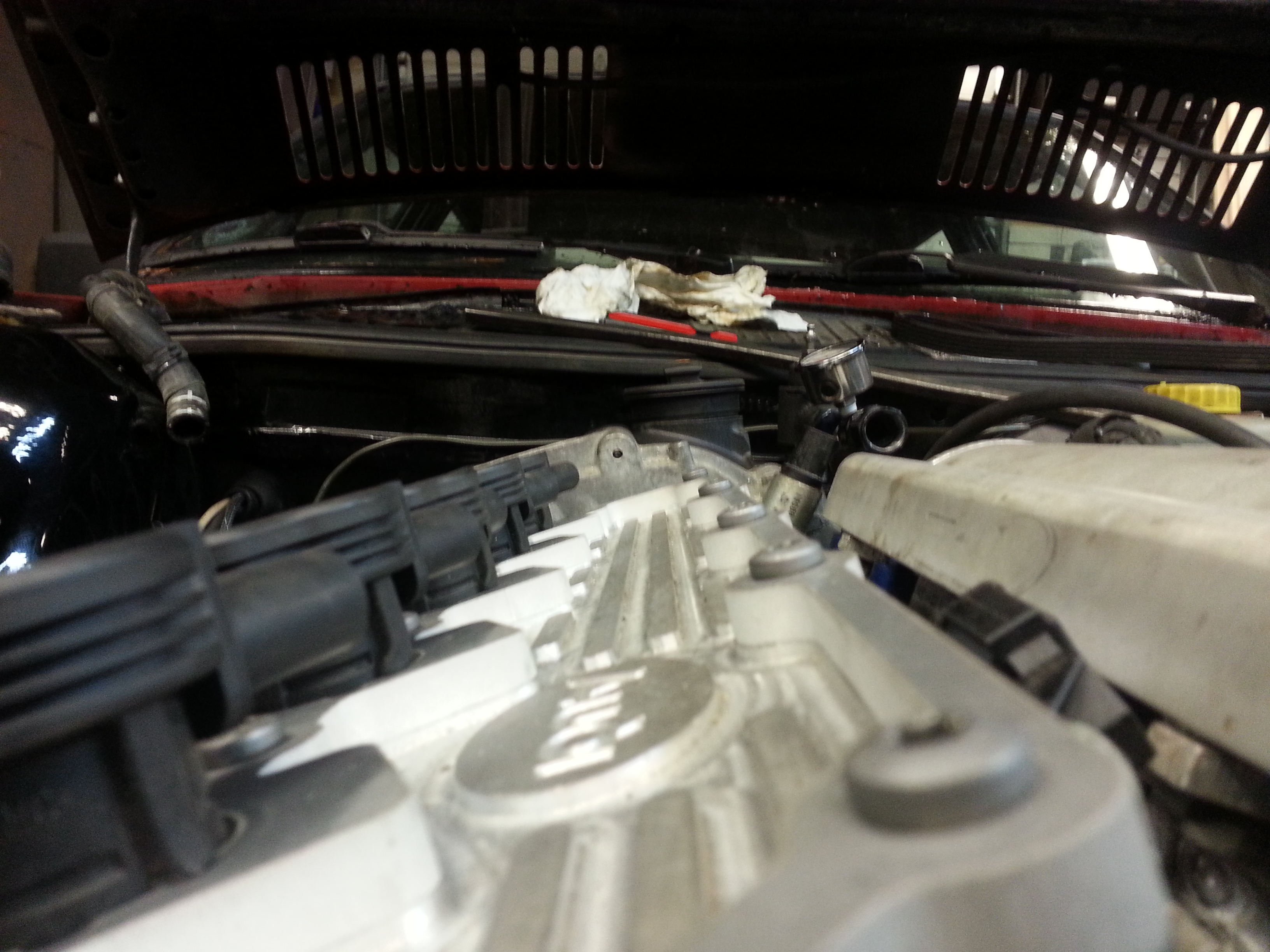 for hood clearance i shortened the timing cover oil filler.