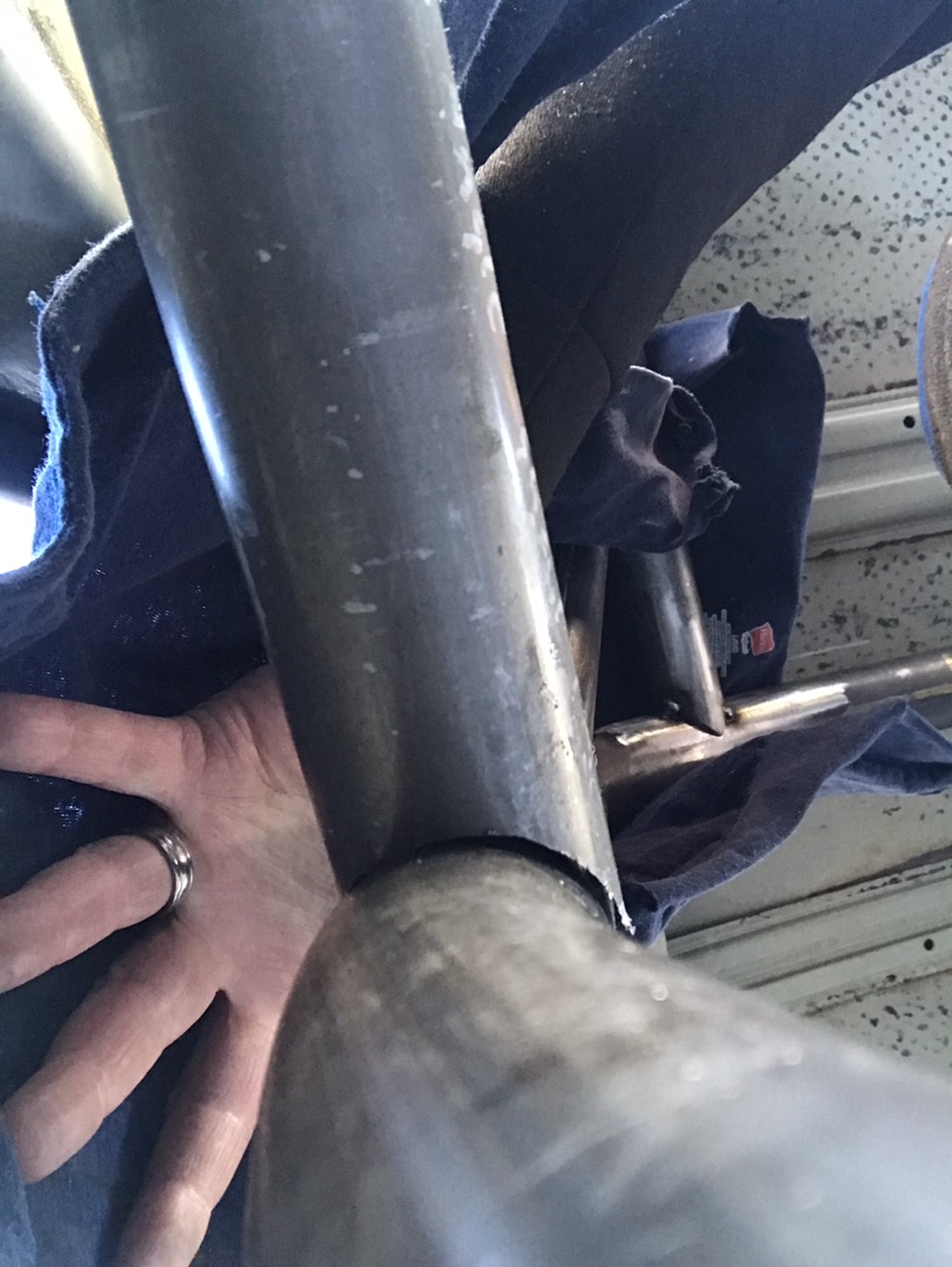 Looking up from bottom of main hoop.